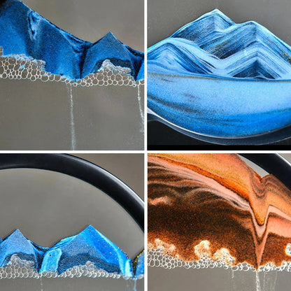 Deep Sea 3D Sand Art | Dynamic Desktop Decor with Oceanic Motion