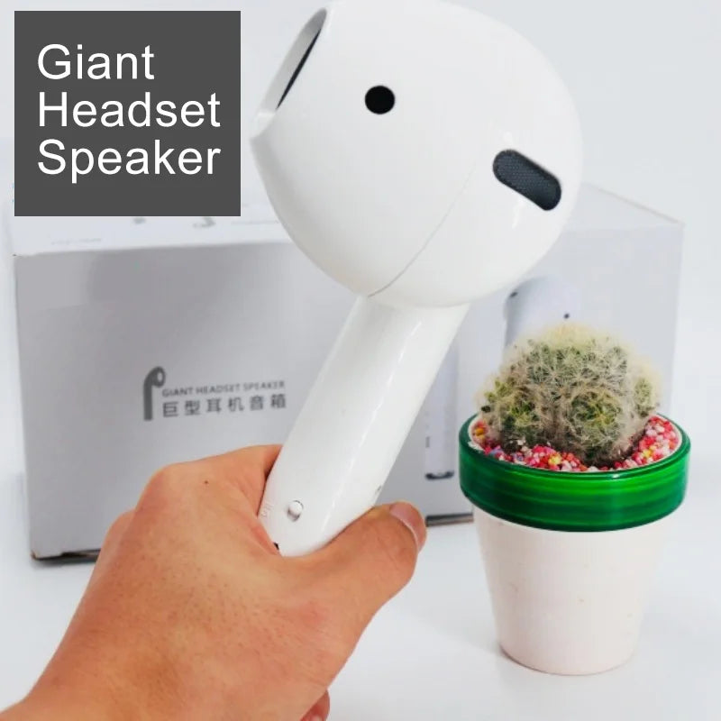 Giant Earphone Bluetooth Speaker – Wireless Stereo Speaker with AUX, USB, and FM