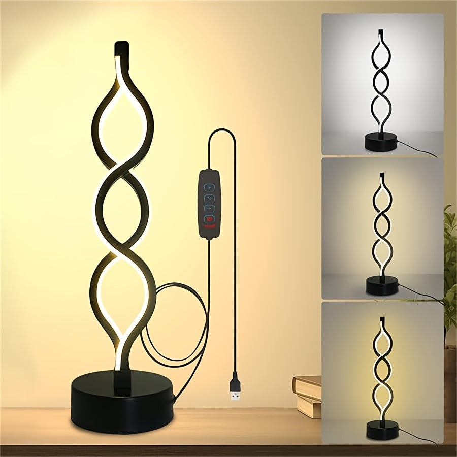 Spiral LED Desk Lamp – USB-Powered Accent Light for Mood & Ambience