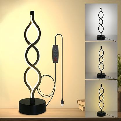Spiral LED Desk Lamp – USB-Powered Accent Light for Mood & Ambience