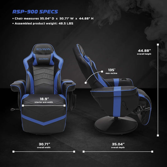 Ultimate Gaming Recliner with Cupholder, Footrest & Side Storage