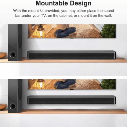 Black Mamba 25” Bluetooth Soundbar – 120W Home Theater System with Subwoofer — Norcent