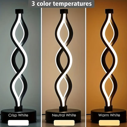 Spiral LED Desk Lamp – USB-Powered Accent Light for Mood & Ambience