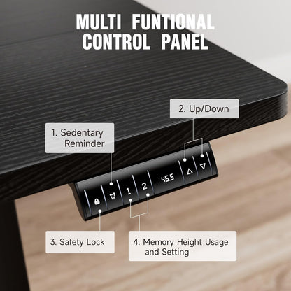 47.2” Height Adjustable Electric Standing Desk | Smooth Lift with Wood Finish