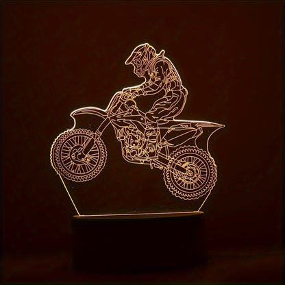 3D Motocross LED Night Light | USB-Powered Decor Lamp for Gamers, Creators & Vibe Crafters