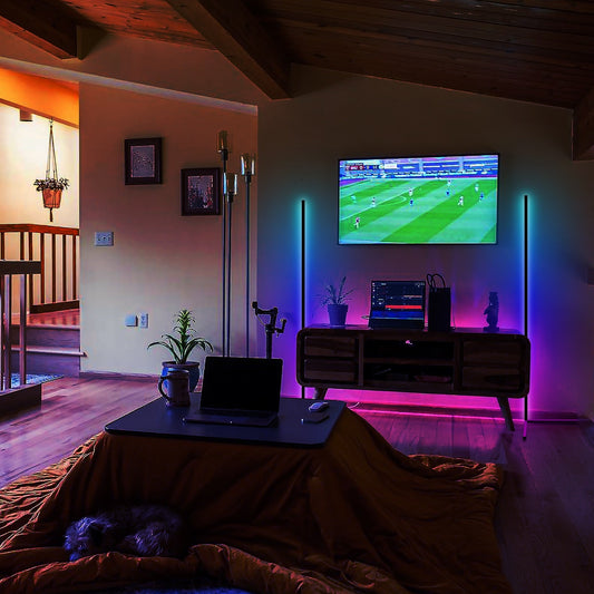 RGB LED Corner Floor Lamps – Remote Controlled, Mood-Setting Light