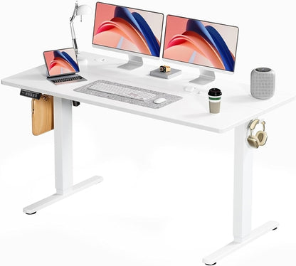 Adjustable Electric Standing Desk | Dual-Spliced Top, Hooks, & Wire Management (28.7”–48”)