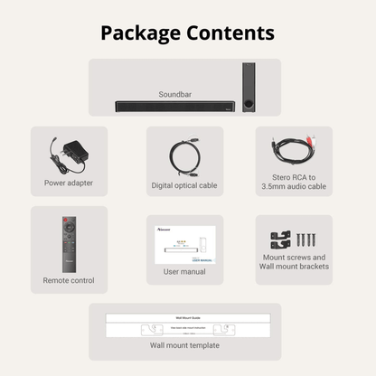 Black Mamba 25” Bluetooth Soundbar – 120W Home Theater System with Subwoofer — Norcent