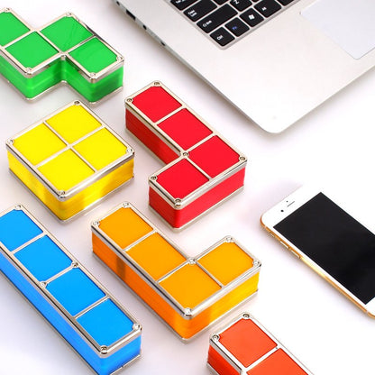 TetrisStack LED Desk Lamp – Modular Puzzle Light with 7 Interlocking Blocks