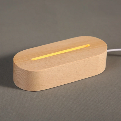 Wood Table Lamp with Acrylic Message Board | RGB Night Light + Dimmable Glow