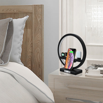 3-in-1 Wireless Charging Dock with LED Lamp – Phone, Watch & Earbuds Station