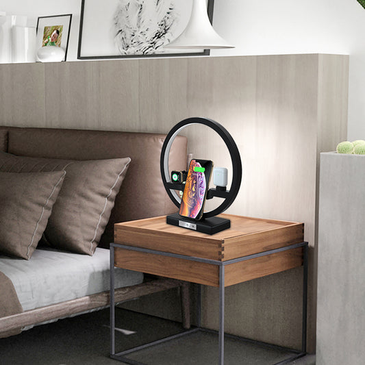 3-in-1 Wireless Charging Dock with LED Lamp – Phone, Watch & Earbuds Station