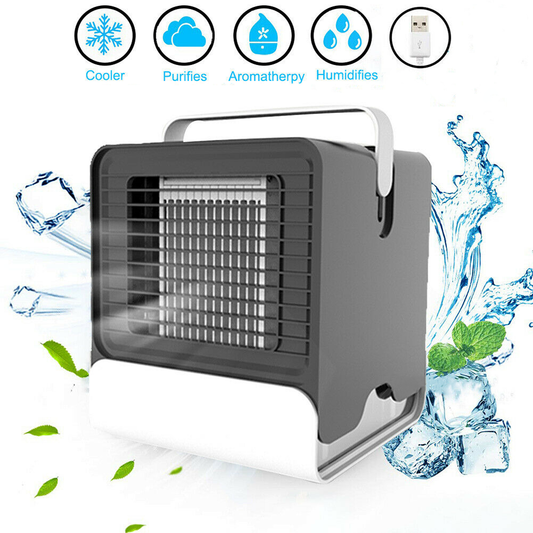 CoolMist™ 4-in-1 USB Mini Air Conditioner – Purify, Humidify, and Chill