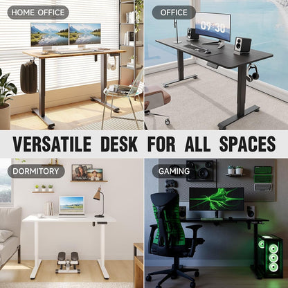 47.2” Height Adjustable Electric Standing Desk | Smooth Lift with Wood Finish