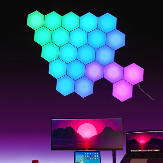 TouchGlow Modular Wall Lights – Interactive Hex LED Panels