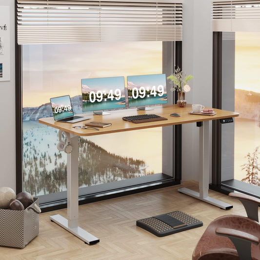 55” x 24” Electric Standing Desk | Height Adjustable with Dual Motor, Q&A Support, Anti-Collision