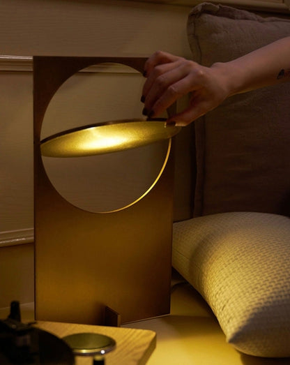 Sunset Glow Metal Table Lamp – Ambient Steel Lighting for Bedroom & Studio Aesthetics