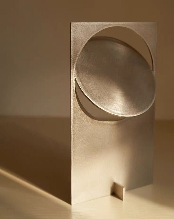 Sunset Glow Metal Table Lamp – Ambient Steel Lighting for Bedroom & Studio Aesthetics