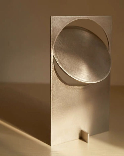 Sunset Glow Metal Table Lamp – Ambient Steel Lighting for Bedroom & Studio Aesthetics