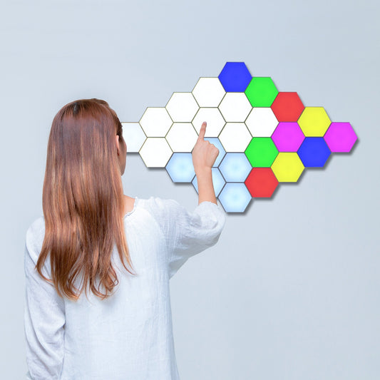 TouchGlow Modular Wall Lights – Interactive Hex LED Panels